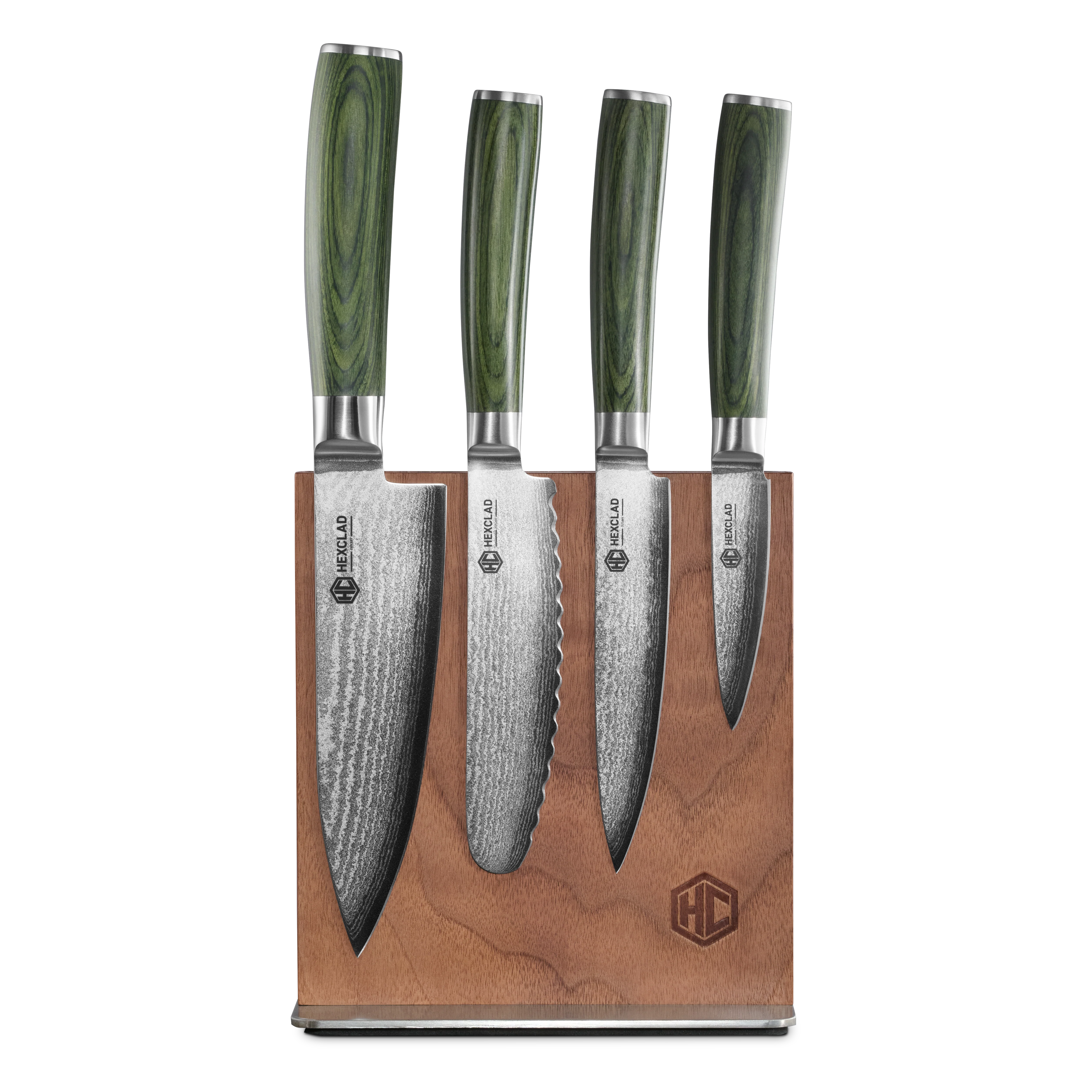 Damascus Steel Studio Knife Set, 5-pc (Green) - Image 2