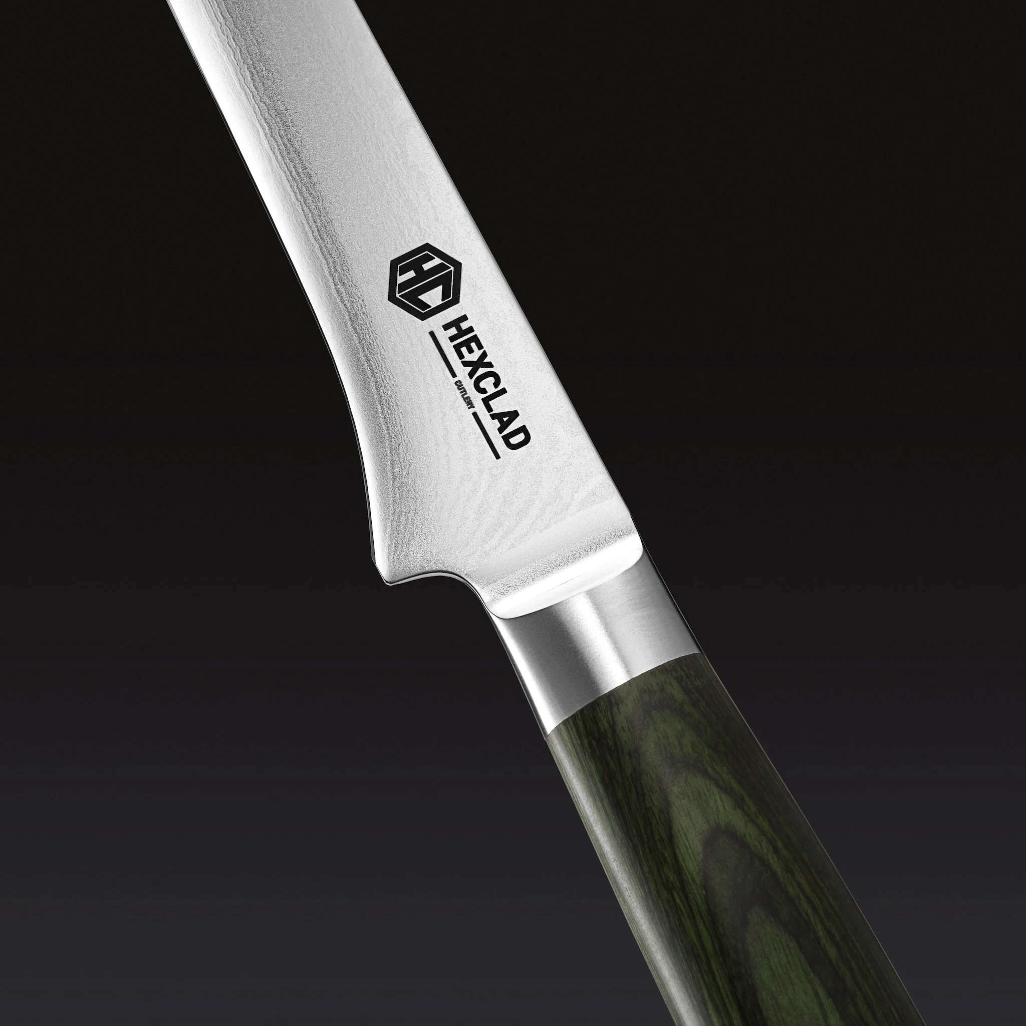 Damascus Steel Boning & Fillet Knife, 6" (Green) - Image 2