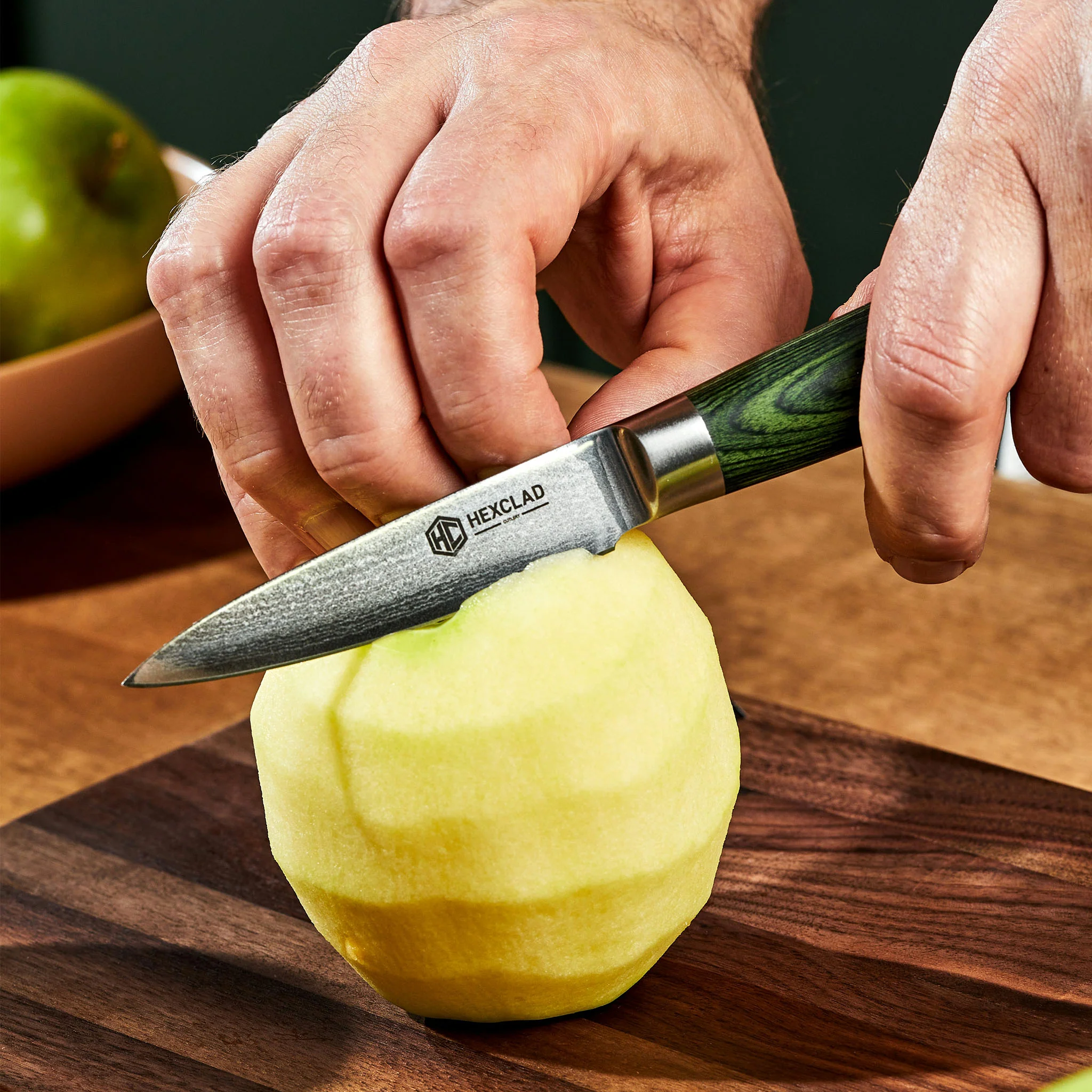 Damascus Steel Paring Knife, 3.5" (Green) - Image 5