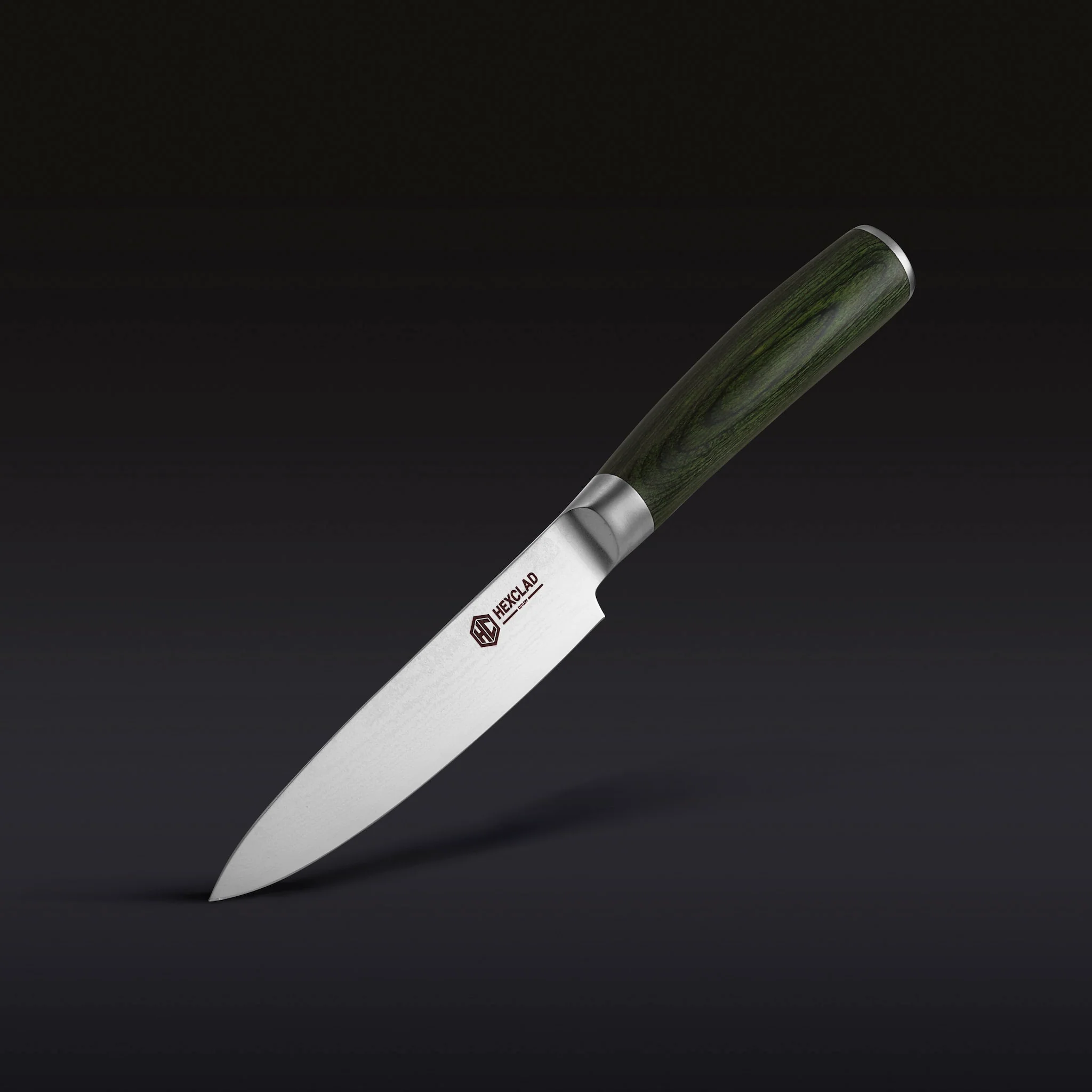 Damascus Steel Utility Knife, 5" (Green)