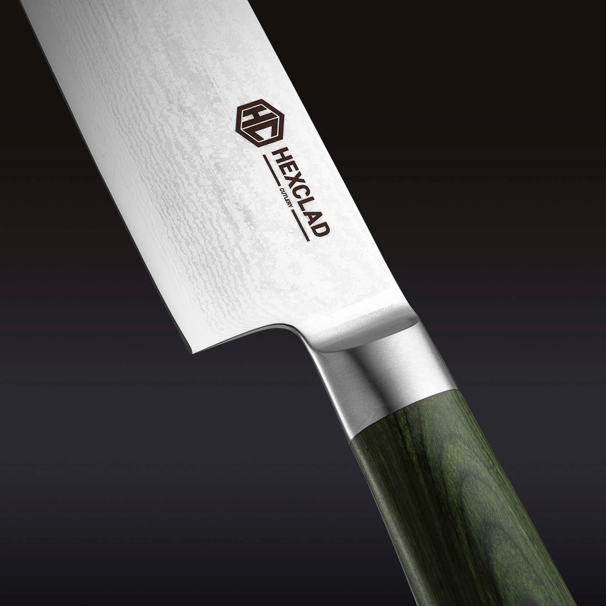 Damascus Steel Santoku Knife, 7" (Green) - Image 2