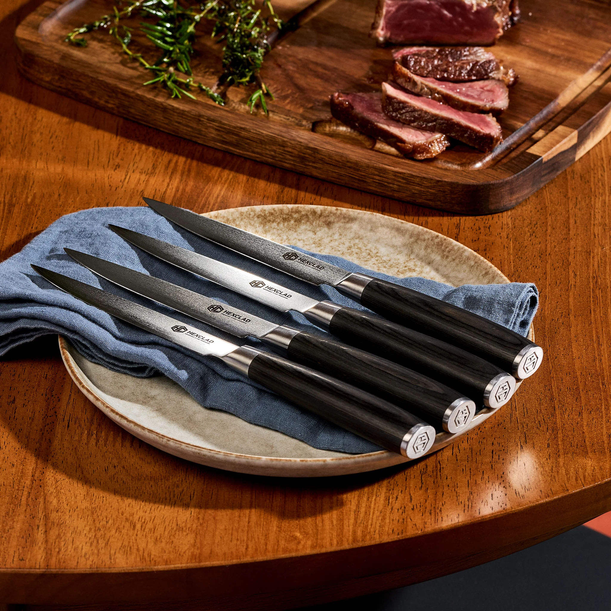 Damascus Steel Steak Knife Set, 4-pc (Espresso) - Image 5