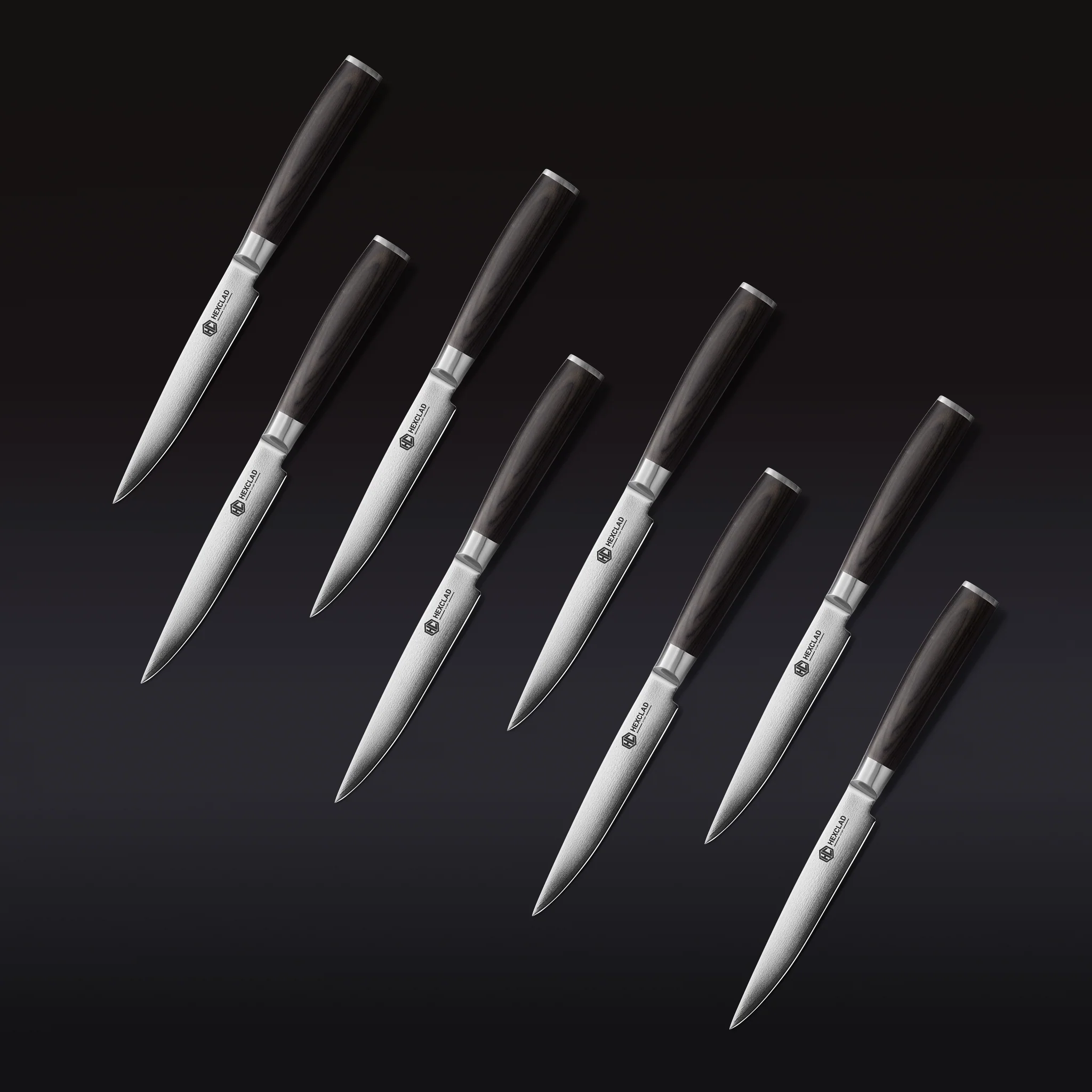 Damascus Steel Steak Knife Set, 8-pc (Espresso)
