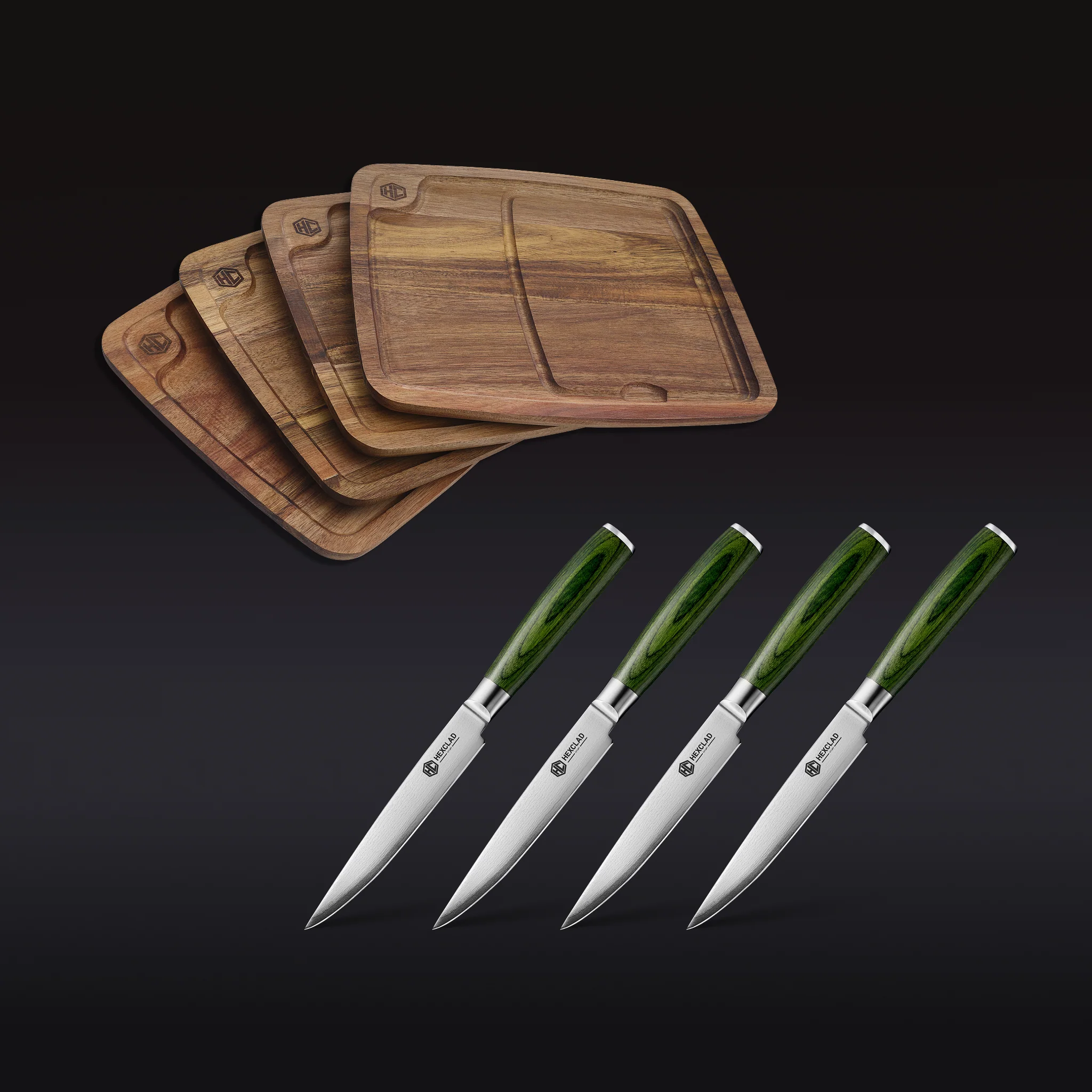 Steak Knife & Bistecca Plate Set, 8-pc (Green)